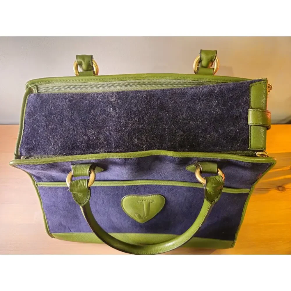 Vintage Y2K Juicy Couture Pet Dog/Cat Carrier Green & Blue Velour
